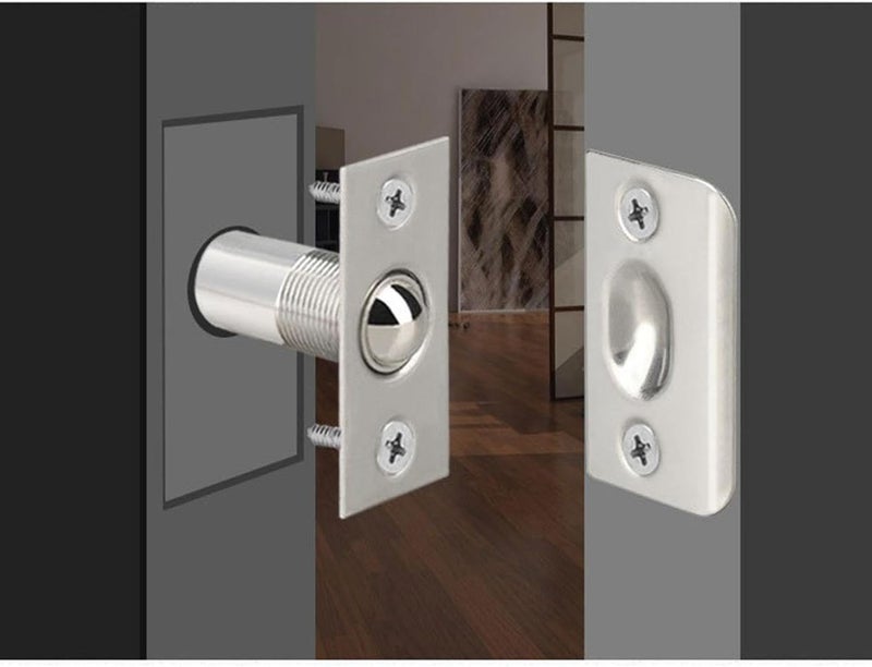 SEIWEI 1 Pcs Closet Door Ball Spring Catch Replacement Drive In Ball Catch Adjustable Door Hardware Door Ball Latch with Strike Plate (Steel) - Image 3